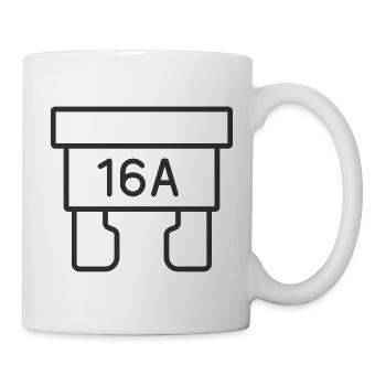16A Auto Sicherungslinie-Symbol - Tasse - Weiß - Rechts