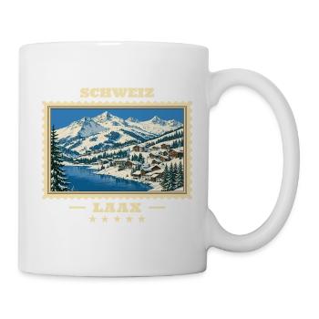 Schweiz Laax Winter Vintage Reisemarke - Tasse - Weiß - Rechts