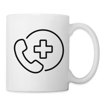Telefonnummer-Symbol der medizinischen Hotline - Tasse - Weiß - Rechts