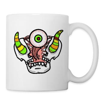 Schädel von einem Parasiten aufgerissen. - Tasse - Weiß - Rechts