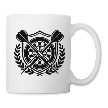 Dartpfeile Lorbeerkranz Wappen - Tasse - Weiß - Rechts
