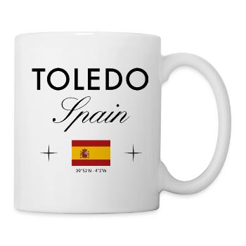 Toledo Spanien Koordinaten Reise Souvenir - Tasse - Weiß - Rechts