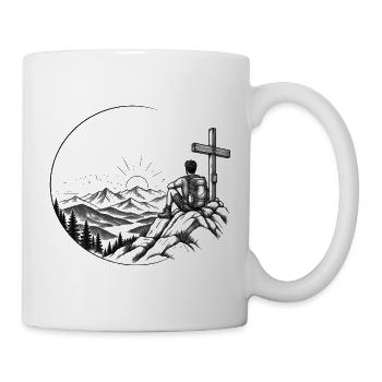 Wanderer am Gipfel - Tasse - Weiß - Rechts