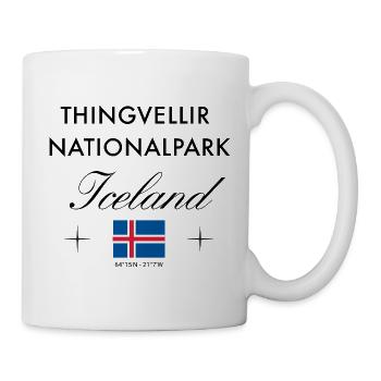 Thingvellir Nationalpark Island Reise Souvenir - Tasse - Weiß - Rechts