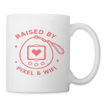 Aufgewachsen mit Pixel & Wifi - Tasse - Weiß - Rechts