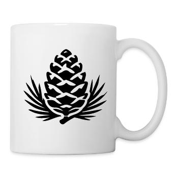 Tannenzapfen Zweig Symbol - Tasse - Weiß - Rechts