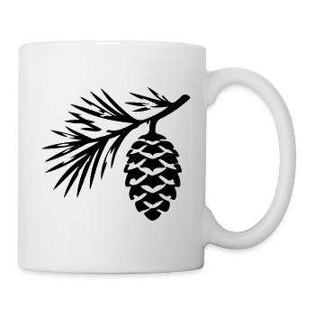 Tannenzapfen Zweig - Tasse - Weiß - Rechts