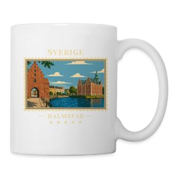 Schweden Halmstad Vintage Reisemarke - Tasse - Weiß - Rechts