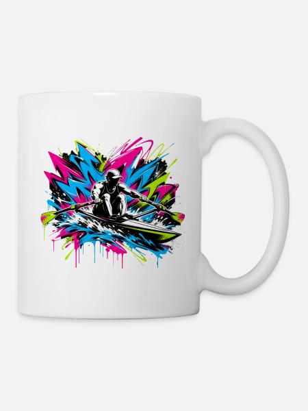 Rudern Graffiti - Tasse - Weiß