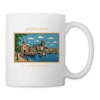 Nederland Dordrecht Vintage Reisemarke - Tasse - Weiß - Rechts