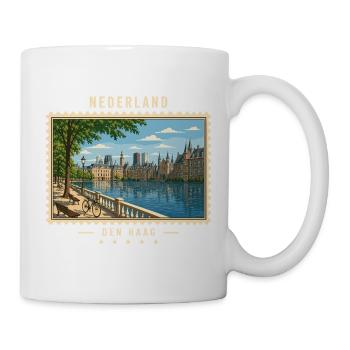 Nederland Den Haag Vintage Reisemarke - Tasse - Weiß - Rechts