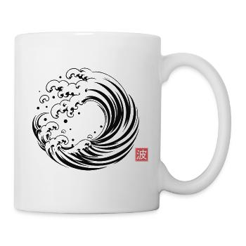Japanese Wave Kanji - Tasse - Weiß - Rechts