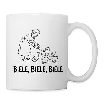 Biele Biele Biele Entenfütterung Mit Oma Und Enten - Tasse - Weiß - Rechts