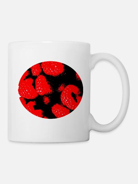 Comic-Stil Himbeeren - Tasse - Weiß