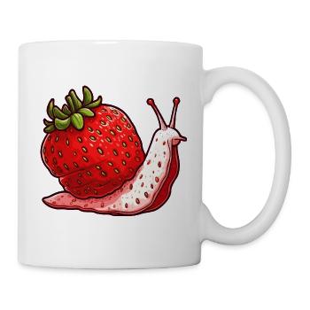 Erdbeer Schnecke - Tasse - Weiß - Rechts