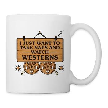 Ich will einfach nur Nickerchen machen und Western retro schauen - Tasse - Weiß - Rechts