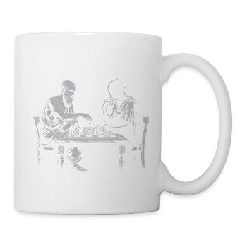 Platon spielt Schach gegen Shadow - Tasse - Weiß - Rechts