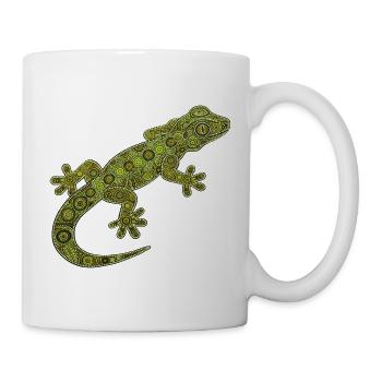 Gecko_gruen - Tasse - Weiß - Rechts
