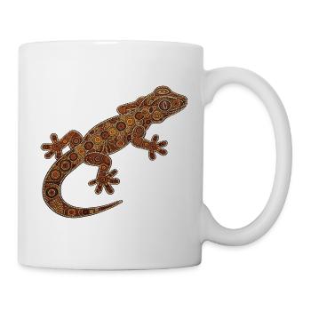 Gecko_braun - Tasse - Weiß - Rechts