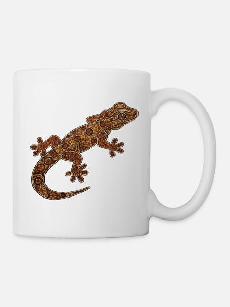 Gecko_braun - Tasse - Weiß