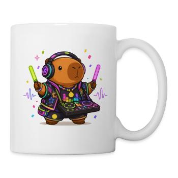  Capybara Dj Rave Party Musik - Tasse - Weiß - Rechts