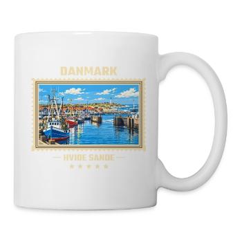 Danmark Hvide Sande Vintage Reisemarke - Tasse - Weiß - Rechts