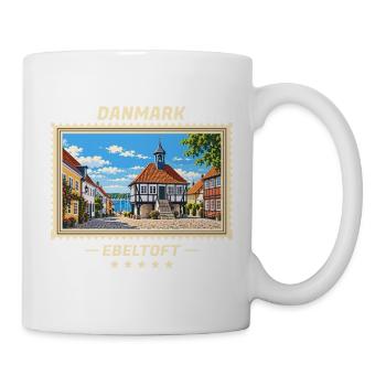 Danmark Ebeltoft Vintage Reisemarke - Tasse - Weiß - Rechts
