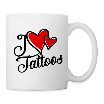 I Love Tattoos - Tasse - Weiß - Rechts