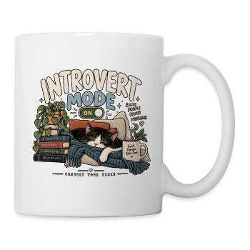 Introvert Mode Katze - Tasse - Weiß - Rechts