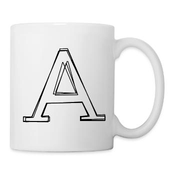 Buchstabe A handgezeichnet - Tasse - Weiß - Rechts
