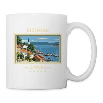 Norwegen Drøbak Vintage Reisemarke - Tasse - Weiß - Rechts