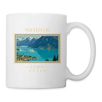 Norwegen Loen Vintage Reisemarke - Tasse - Weiß - Rechts