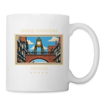 Großbritannien Chester Vintage Reisemarke - Tasse - Weiß - Rechts