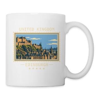 Großbritannien Edinburgh Vintage Reisemarke - Tasse - Weiß - Rechts