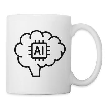 KI-Gehirn-Künstliche Intelligenz-Linien-Symbol - Tasse - Weiß - Rechts
