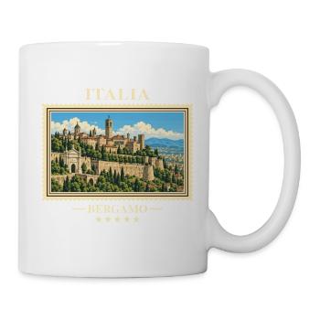 Italien Bergamo Vintage Reisemarke - Tasse - Weiß - Rechts