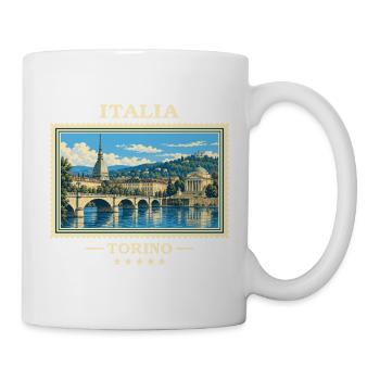 Italien Turin Vintage Reisemarke - Tasse - Weiß - Rechts
