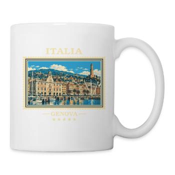 Italien Genua Vintage Reisemarke - Tasse - Weiß - Rechts
