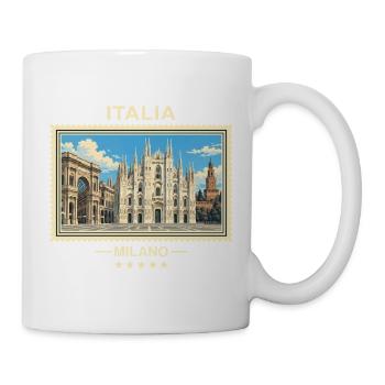 Italien Mailand Vintage Reisemarke - Tasse - Weiß - Rechts