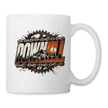 Downhill Fahrrad Leidenschaft Hobby Fahrrad fahren - Tasse - Weiß - Rechts
