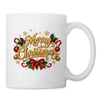 Glitzerndes Drehbuch frohe Weihnachten - Tasse - Weiß - Rechts