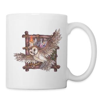 Nacht Schleiereule Magie Fantasy Mythisch Hexe - Tasse - Weiß - Rechts