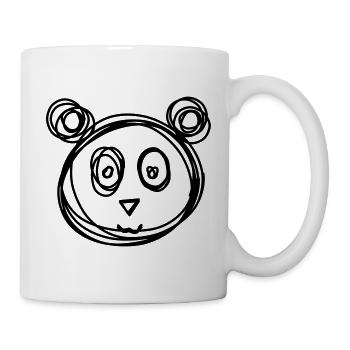Panda handgezeichnet - Tasse - Weiß - Rechts