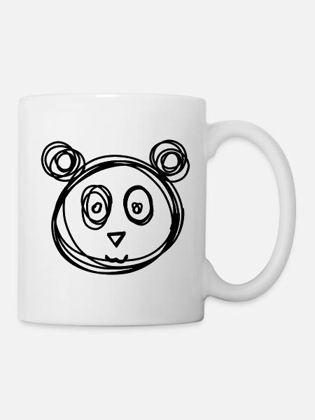 Panda handgezeichnet - Tasse - Weiß