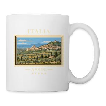 Italien Assisi Vintage Reisemarke - Tasse - Weiß - Rechts