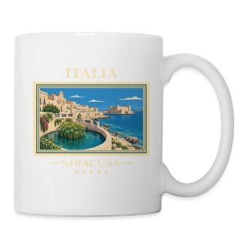 Italien Syrakus Vintage Reisemarke - Tasse - Weiß - Rechts