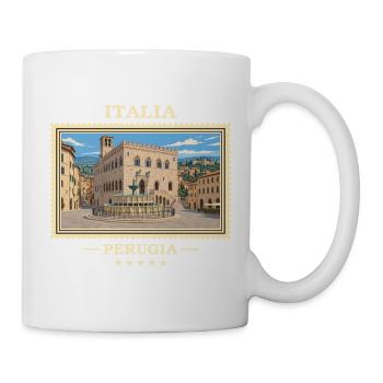 Italien Perugia Vintage Reisemarke - Tasse - Weiß - Rechts