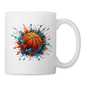 Basketball Color Splash Basket Ballon Basketteur - Tasse - Weiß - Rechts