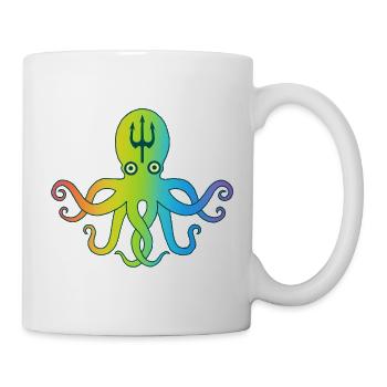Mehrfarbiger Oktopus - Tasse - Weiß - Rechts