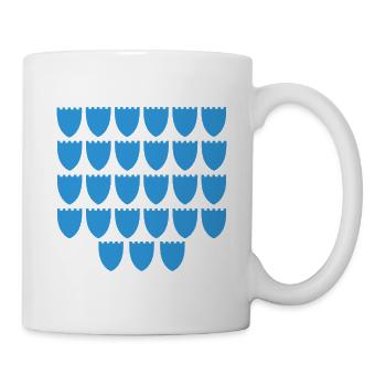 Blue Shield Muster - Tasse - Weiß - Rechts